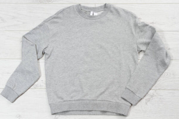 Olive green sweatshirt displayed flat.