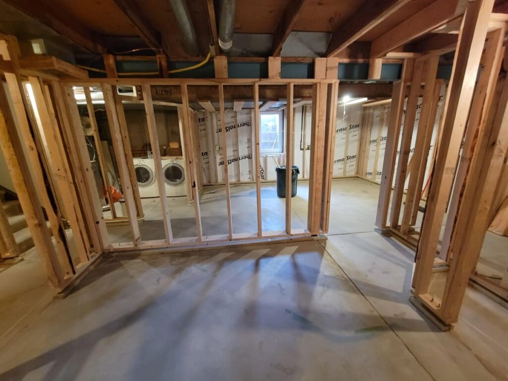 budget basement wall framing Windsor CO
