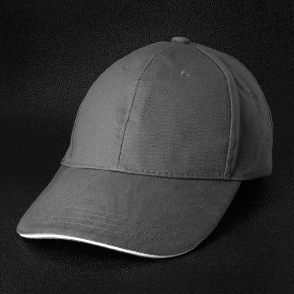 Charcoal gray cap with curved brim.