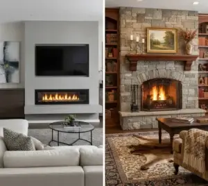Northern Colorado Basements Fireplace Features: Modern vs. Traditional Styles